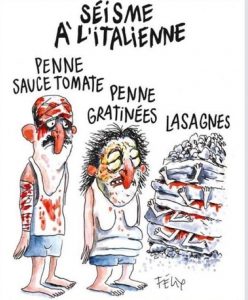 #JeSuisLasagna, l’Italia risponde alla vignetta sul terremoto di Charlie Hebdo