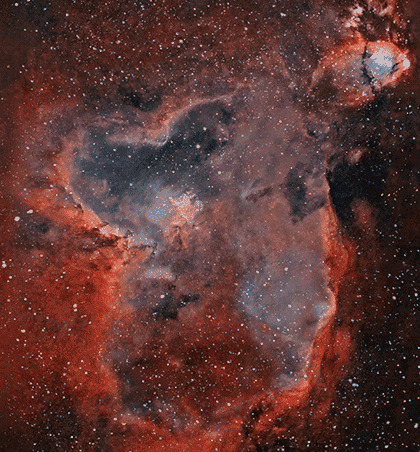 Nebulosa Cuore, o IC 1805, in 3D