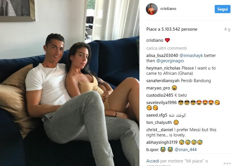 Cristiano Ronaldo presto papà