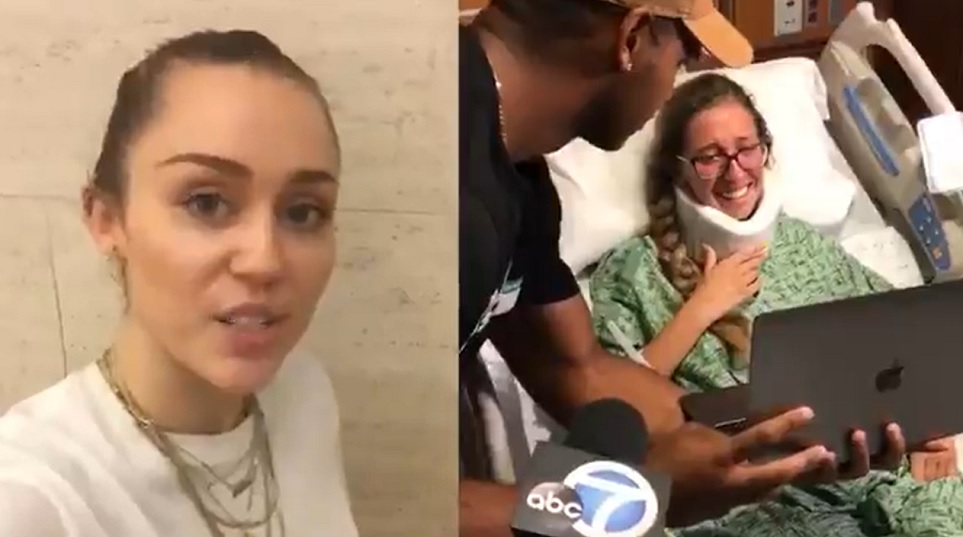 video commovente di Miley Cyrus a una delle vittime di Las Vegas