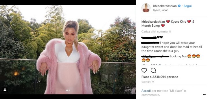 Khloe Kardashian aspetta una bambina