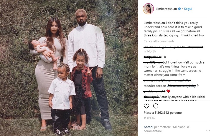 kim kardashian e kanye west foto di famiglia