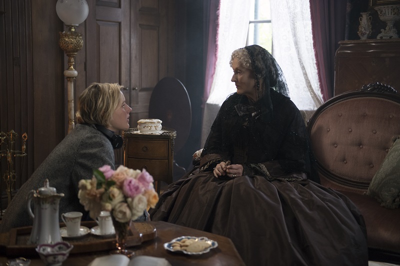 BTS:  Director/Writer Greta Gerwig and Meryl Streep on the set of Columbia Pictures' LITTLE WOMEN.