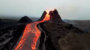 vulcano eruzione drone islanda