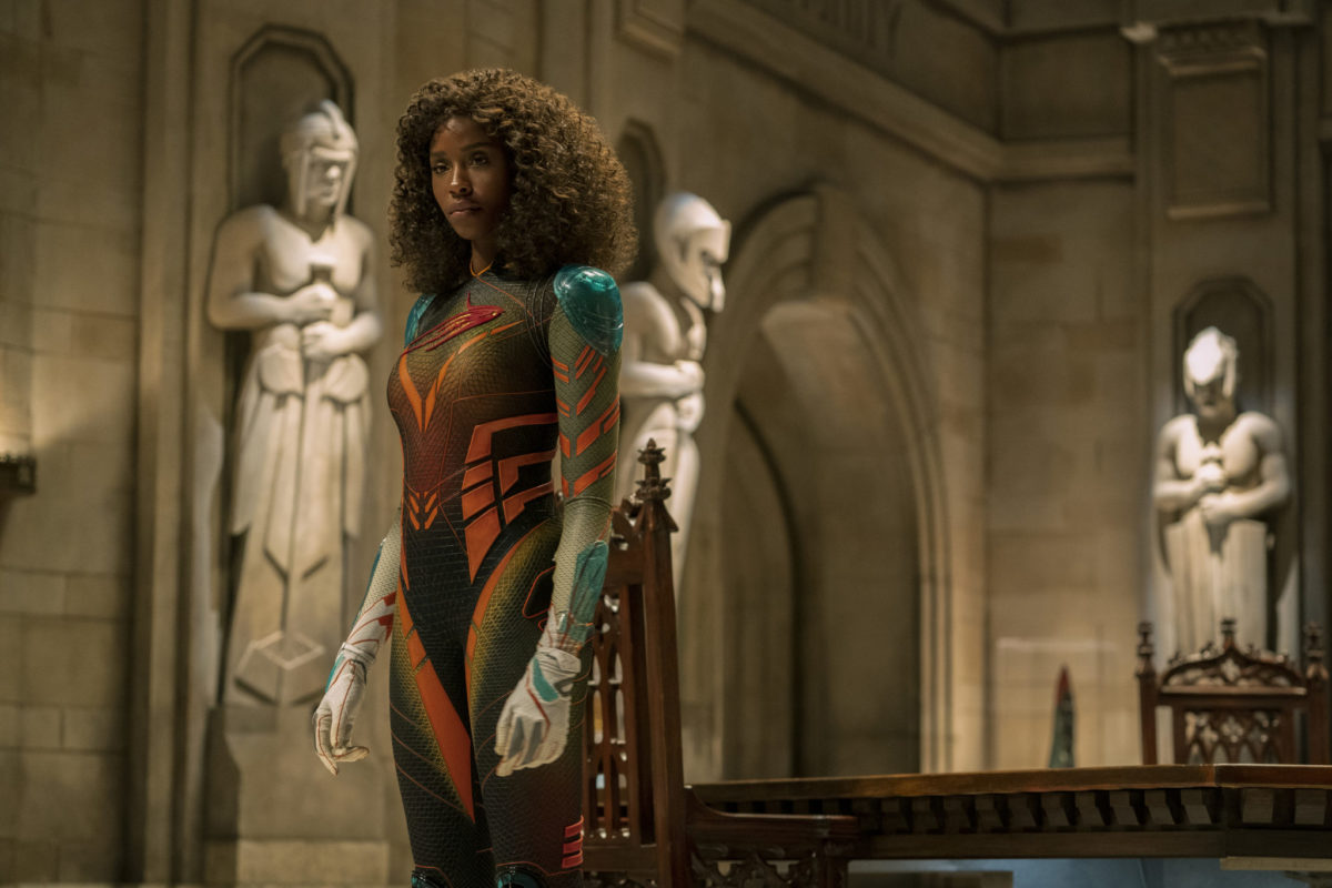 JUPITER’S LEGACY (L to R) TENIKA DAVIS as PETRA SMALL in episode 102 of JUPITER’S LEGACY Cr. Steve Wilkie/Netflix © 2021