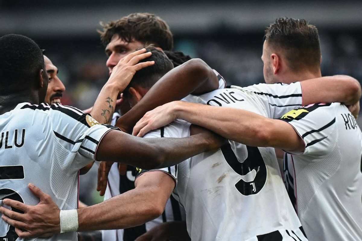 Esultanza dei giocatori della Juve