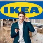 Uomo felice logo Ikea casa